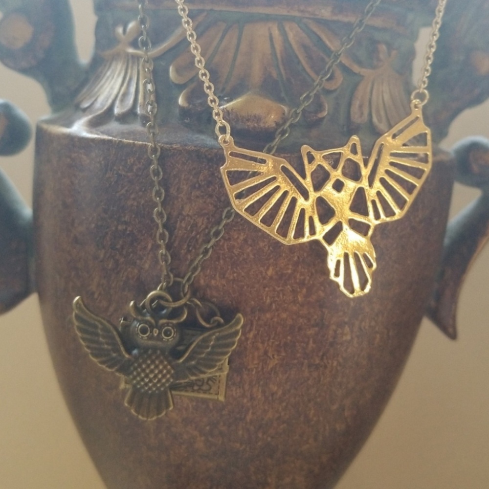 Set of two owl necklaces!